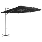 Parasol flottant vidaxl avec poteau en acier 300 cm noir