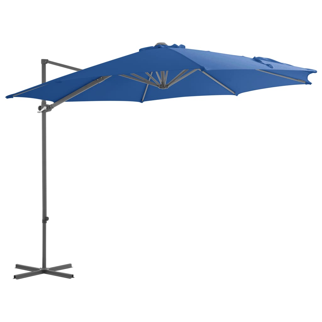 Vidaxl schwëmmt Paragolsol mat Stol Pole 300 cm azure blo