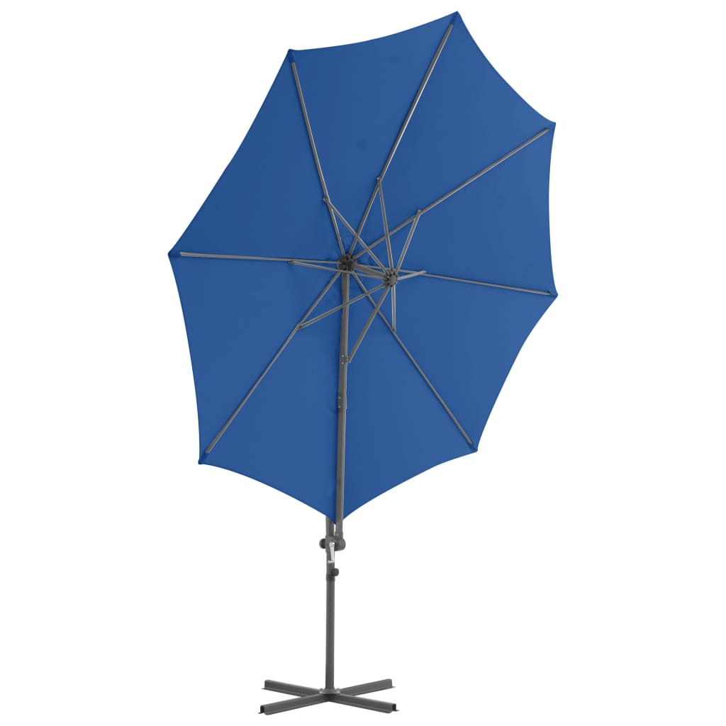 Parasol flotante Vidaxl con polo de acero 300 cm azul azul