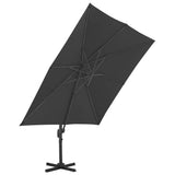 Vidaxl zweefparasol met aluminium paal 3x3 m zwart