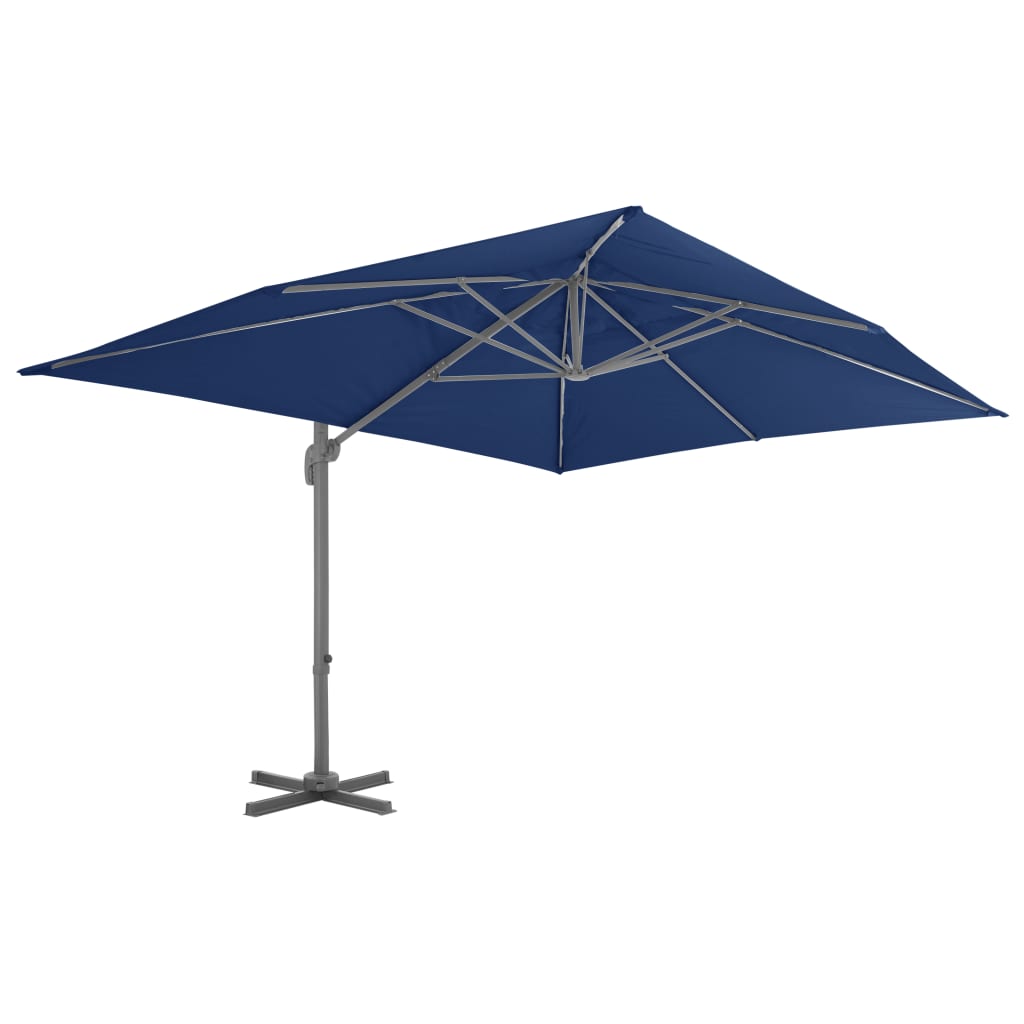 Vidaxl plovoucí parasol s hliníkovým pólem 4x3 m azure modrá