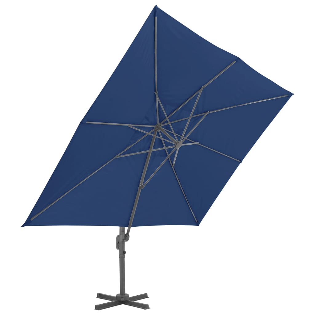 Vidaxl Floating parasol with aluminum pole 4x3 m azure blue