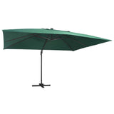 Parasol flotante de Vidaxl con LED y polo de aluminio 400x300 cm verde