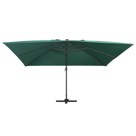 Vidaxl Floating parasol with LED and aluminum pole 400x300 cm green