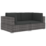 Vidaxl hoekbanken 2 st met kussens poly rattan grijs