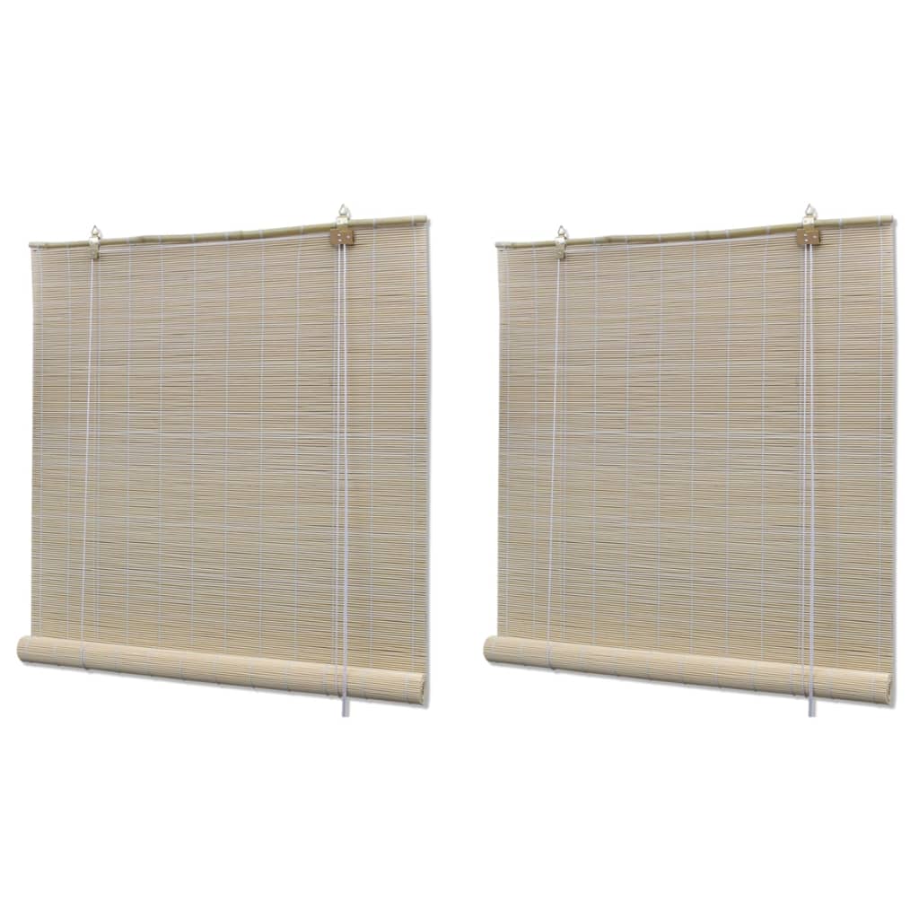 Vidaxl valjaste žaluzije 2 pcs 120x160 cm bambus naravni