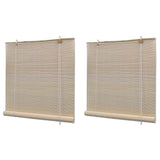 Vidaxl Roller Blinds 2 PCs 120x160 cm Bambus Natural