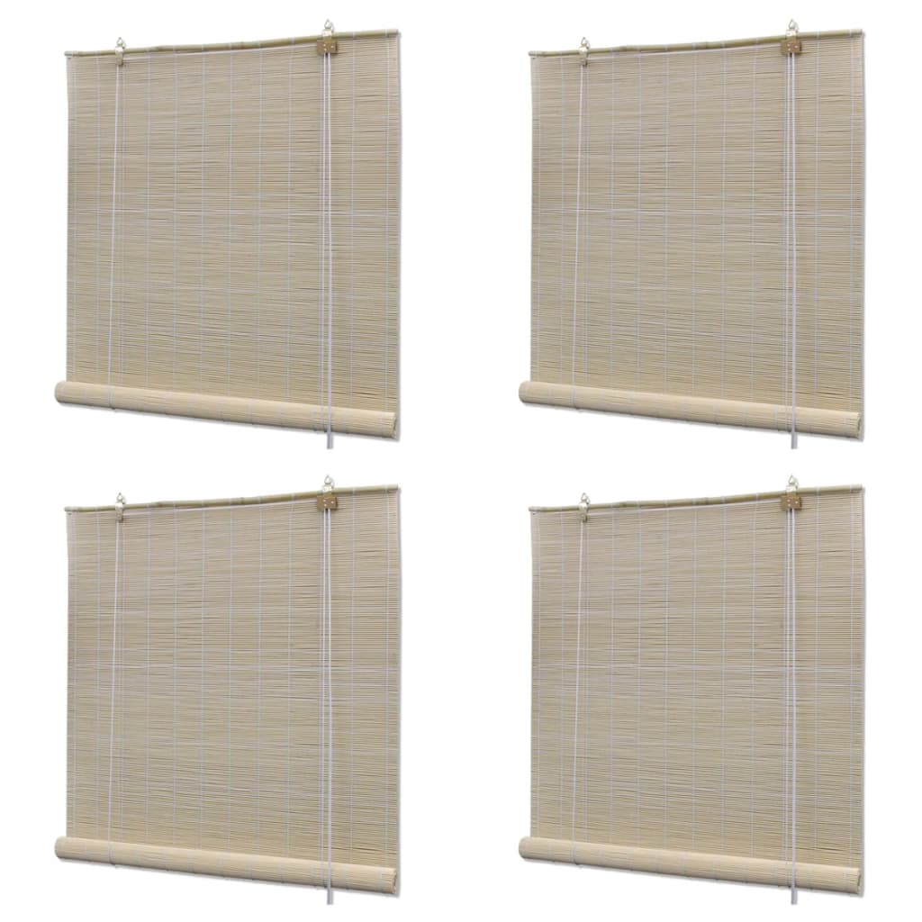 Stores à rouleaux vidaxl 4 pcs 120x160 cm bambou naturel