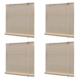 Vidaxl Roller blinds 4 pcs 120x160 cm bamboo natural