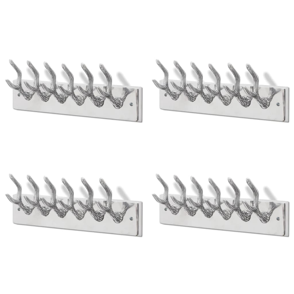 Racks de manteau vidaxl 4 st en aluminium argent couleur