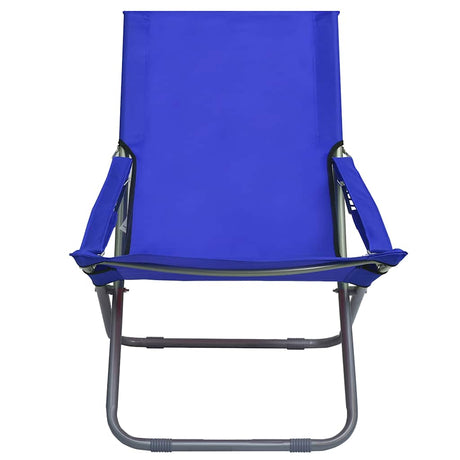 Vidaxl opklapbare stoelen, 2 stuks, stof, blauw