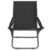 Vidaxl strandstoelen 2 st inklapbaar stof zwart