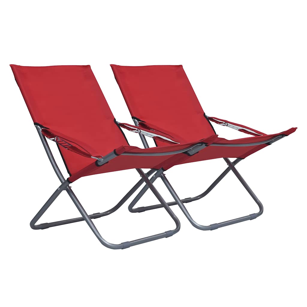 Vidaxl opklapbare stoelen, 2 stuks, rode stof