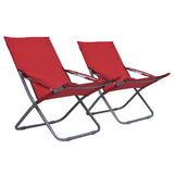 Vidaxl opklapbare stoelen, 2 stuks, rode stof