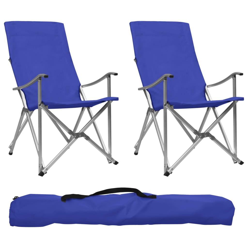 Chaises de camping vidaxl pliables 2 st bleu