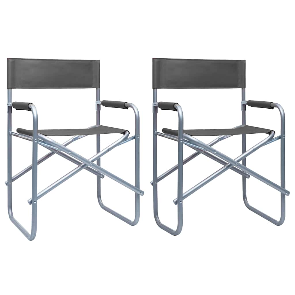 Vidaxl regisseursstoelen 2 st staal grijs