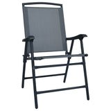 Vidaxl tuinstoelen inklapbaar 2 st textileen grijs