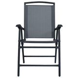 Vidaxl tuinstoelen inklapbaar 2 st textileen grijs