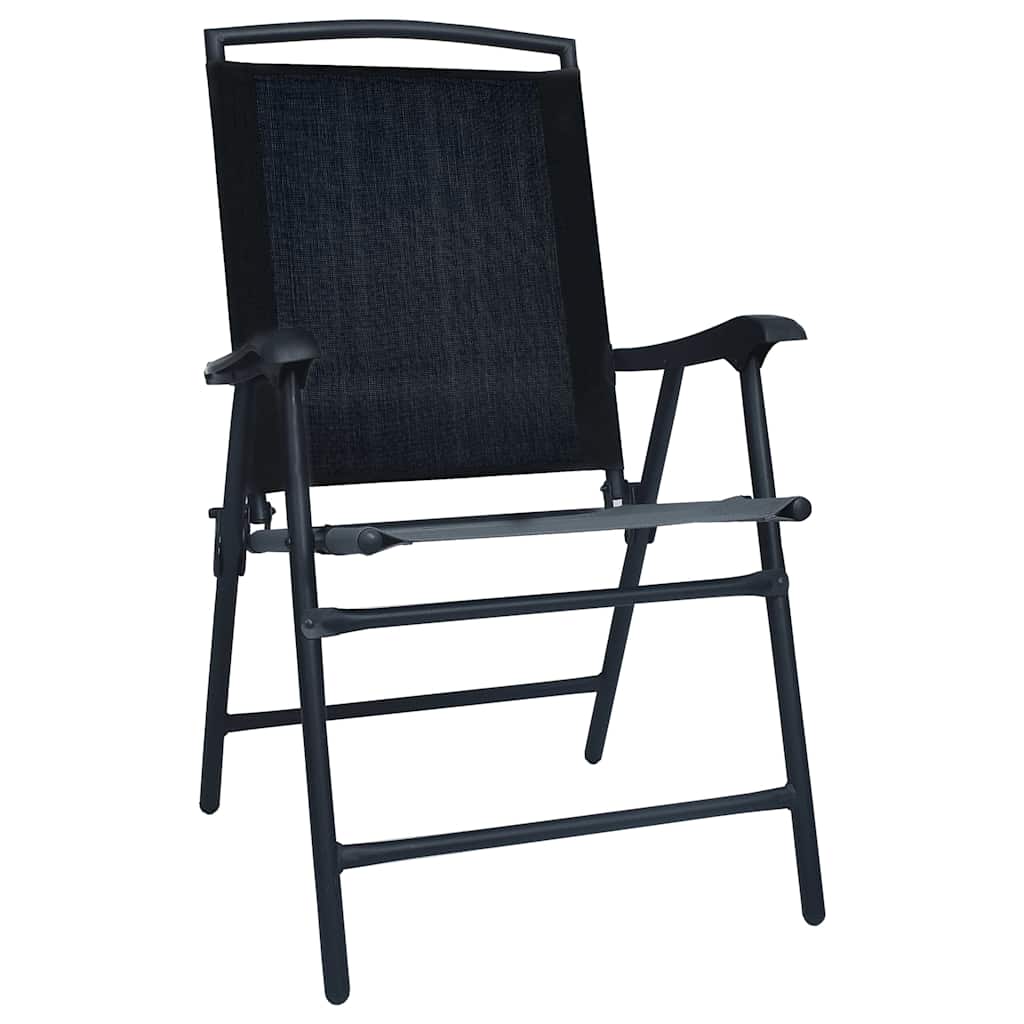 Vidaxl tuinstoelen inklapbaar 2 st textileen zwart
