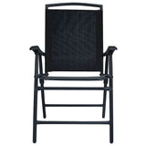 Vidaxl opklapbare stoelen, 2 stuks, textiel zwart