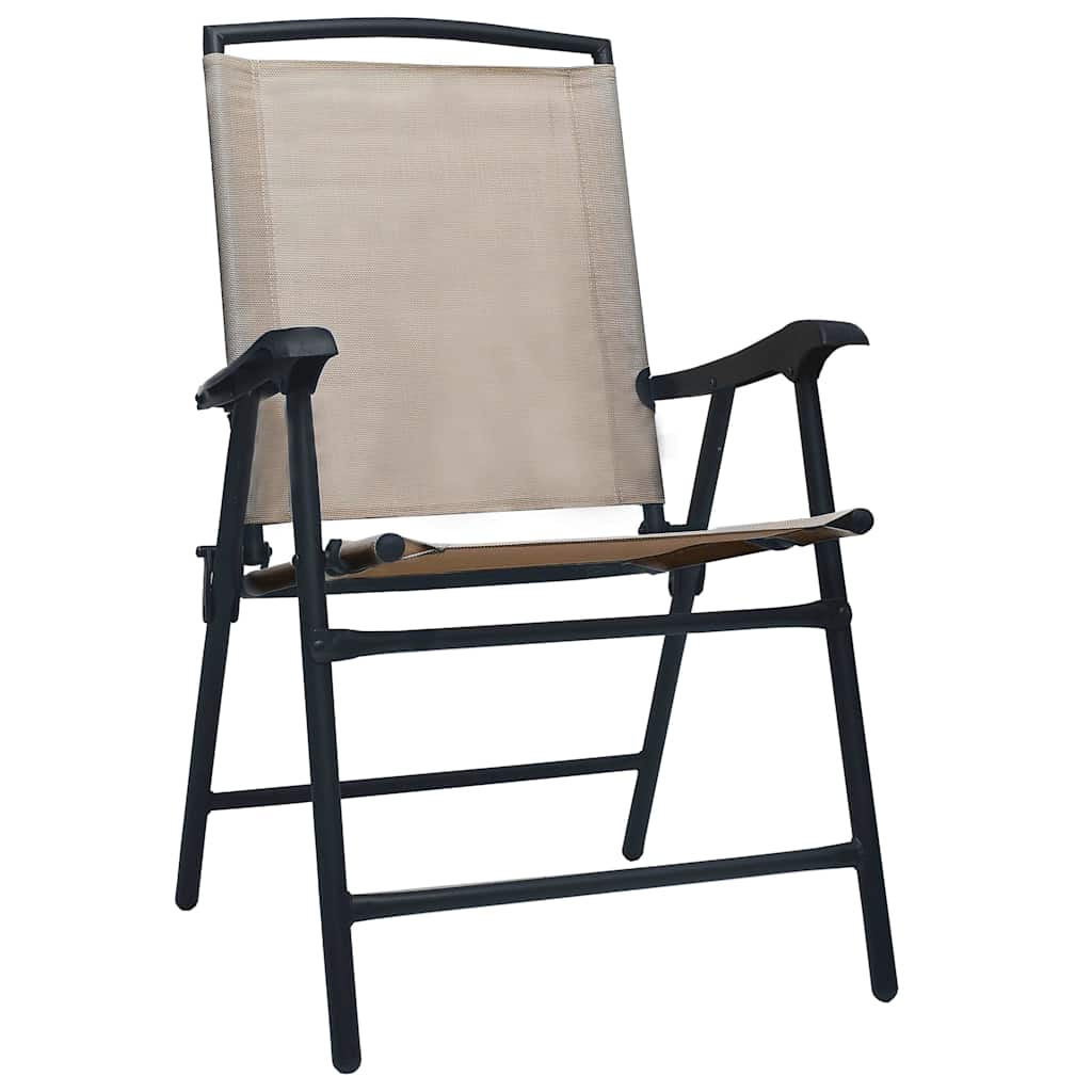 Vidaxl tuinstoelen inklapbaar 2 st textileen taupe