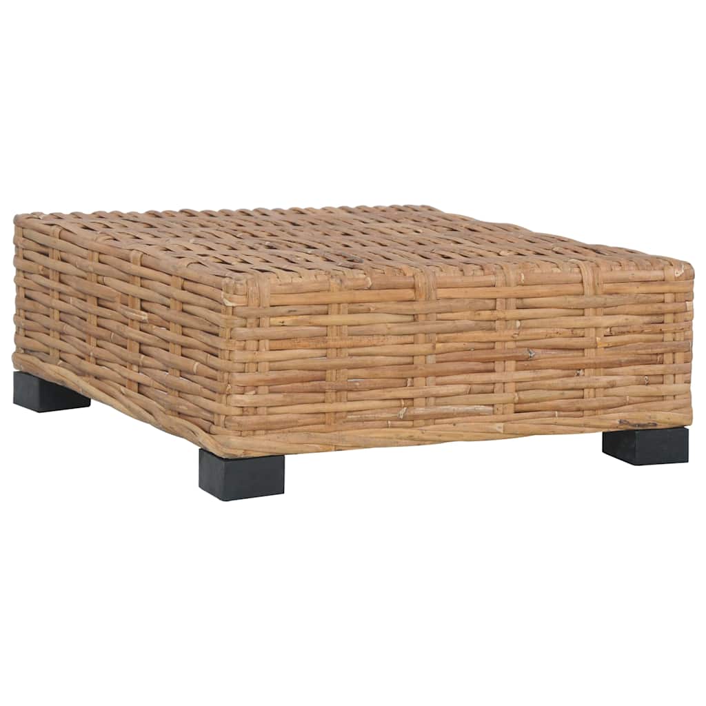 Vidaxl voetensteun met kussen natuurlijk rattan