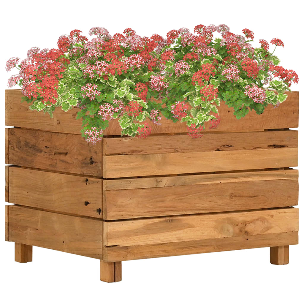 De Vidaxl Planter huet 50x40x38 cm recycléiertem Teak a Stol