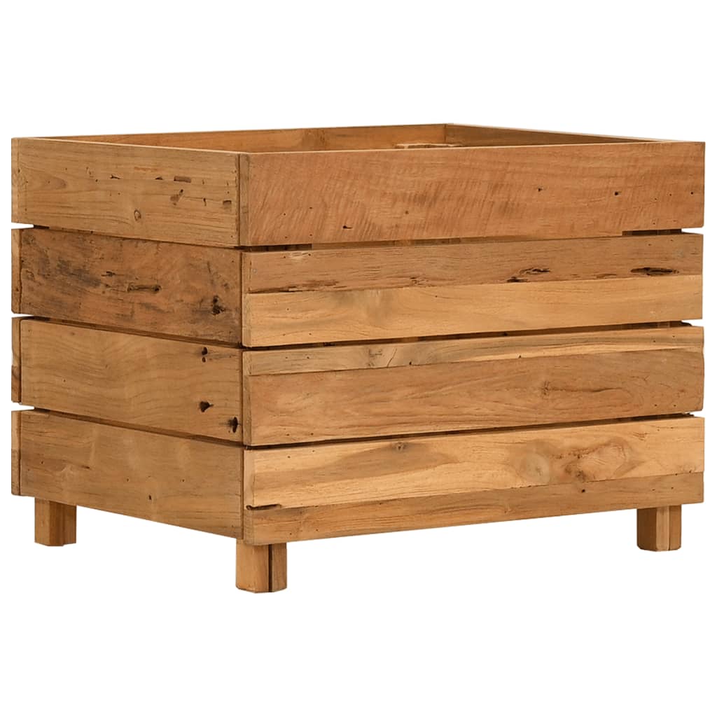 Vidaxl Planter hevet 50x40x38 cm resirkulert teak og stål