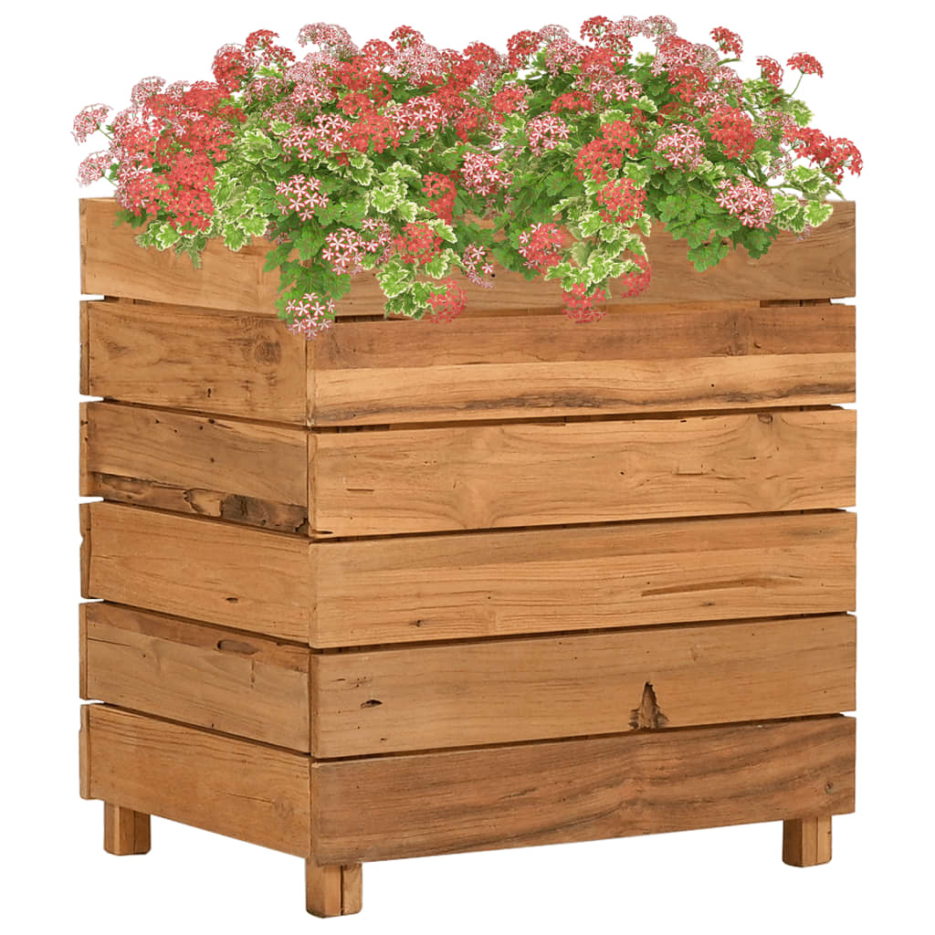 Vidaxl Planter je dvignil 50x40x55 cm reciklirani tikovini in jeklo