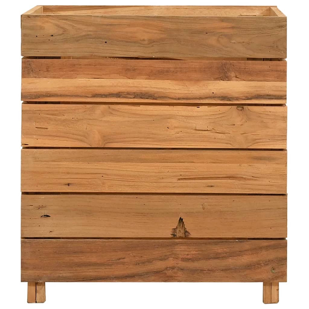 Vidaxl Planter hævede 50x40x55 cm genanvendt teak og stål