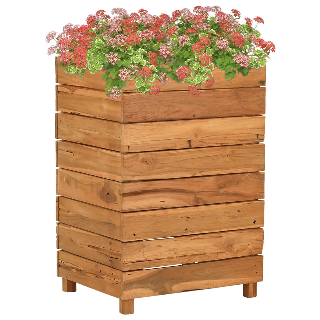 VIDAXL -Pflanzer erhoben 50 x 40 x 72 cm recyceltes Teak und Stahl