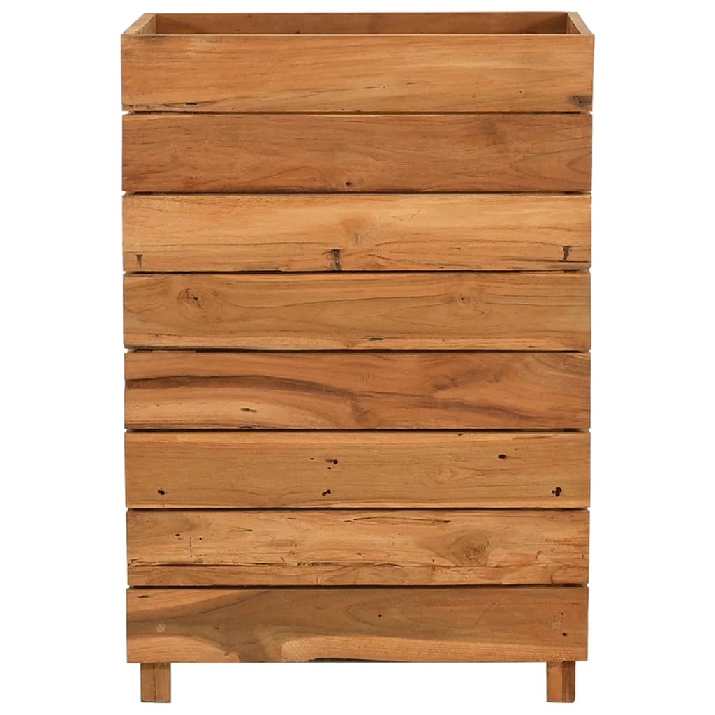 Vidaxl fioriera raccolta 50x40x72 cm in teak riciclato e acciaio