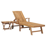Vidaxl ligbed met tafel massief teakhout