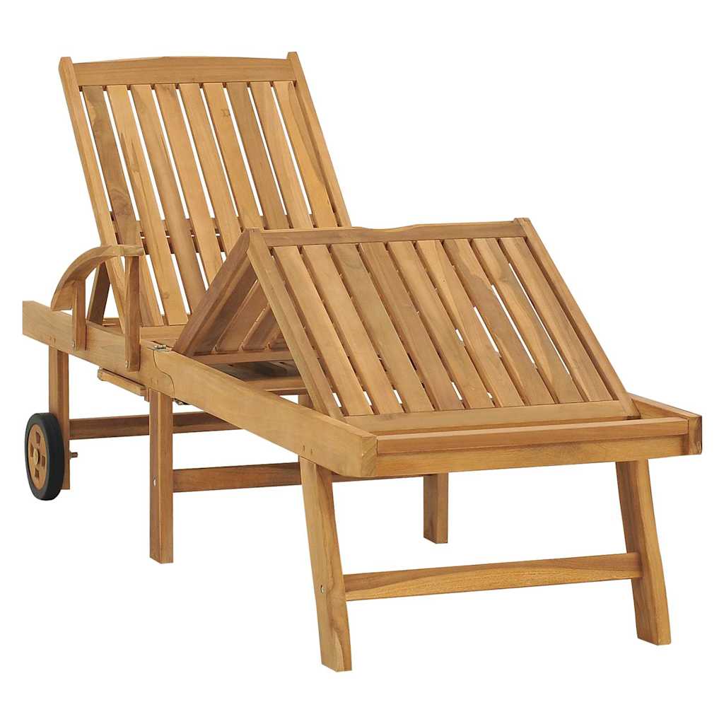 Vidaxl ligbed met tafel massief teakhout