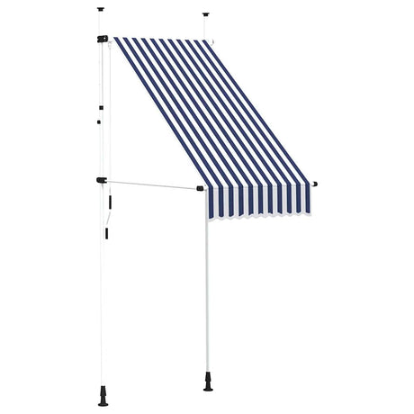 Vidaxl luifel handmatig uittrekbaar 100 cm blauw en witte strepen