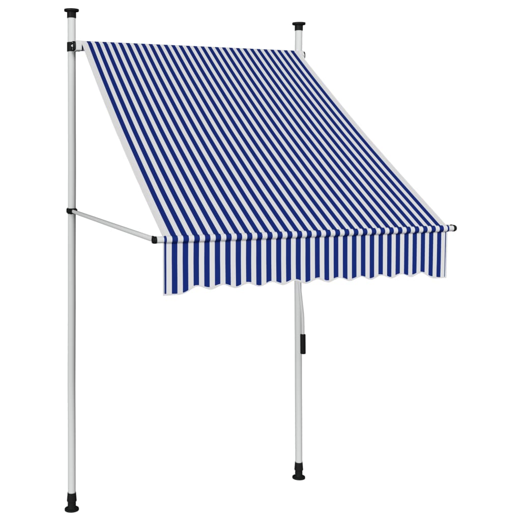 Vidaxl Luifel manually extendable 100 cm blue and white stripes