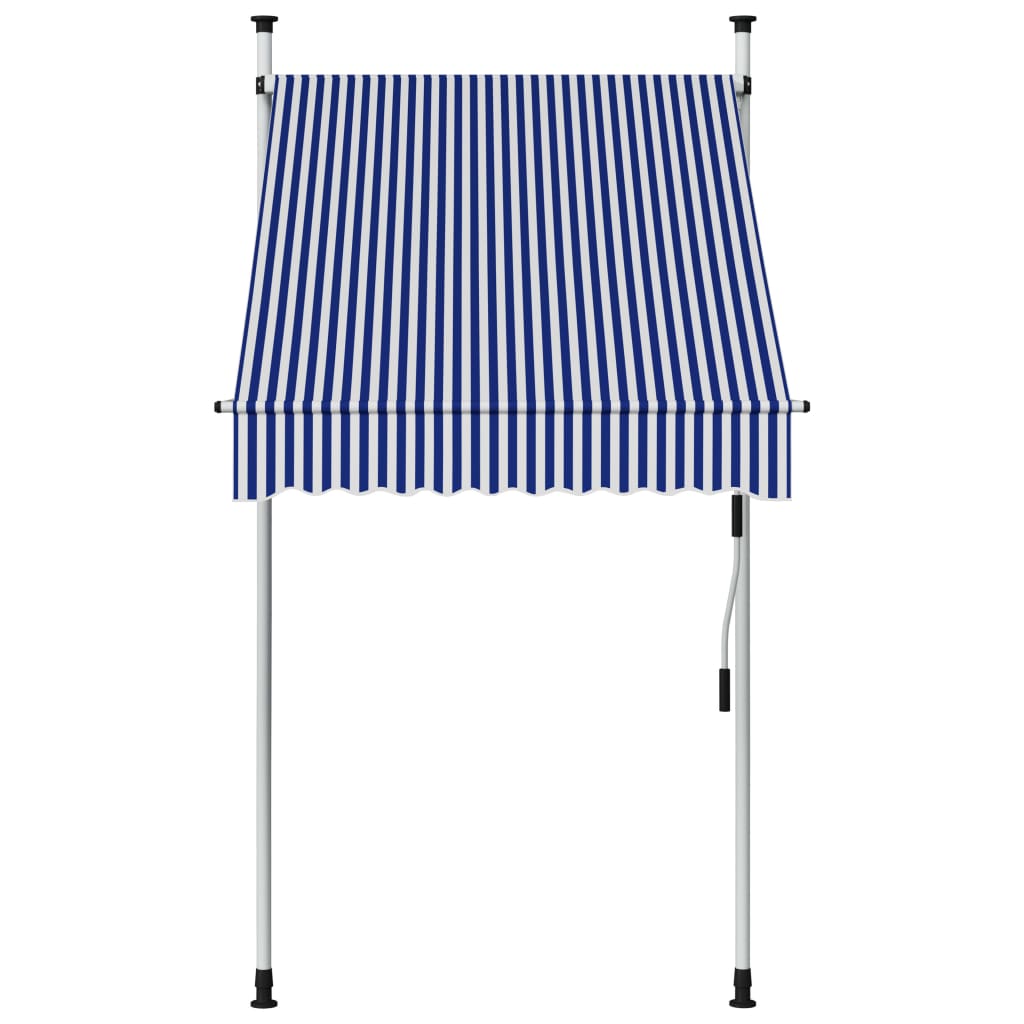 Vidaxl Luifel manually extendable 100 cm blue and white stripes