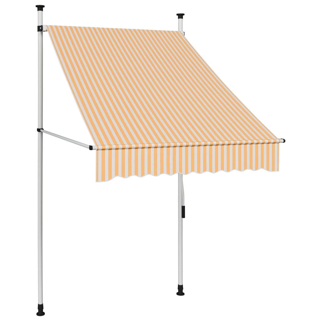 Vidaxl Luifel manually extendable 100 cm orange and white stripes