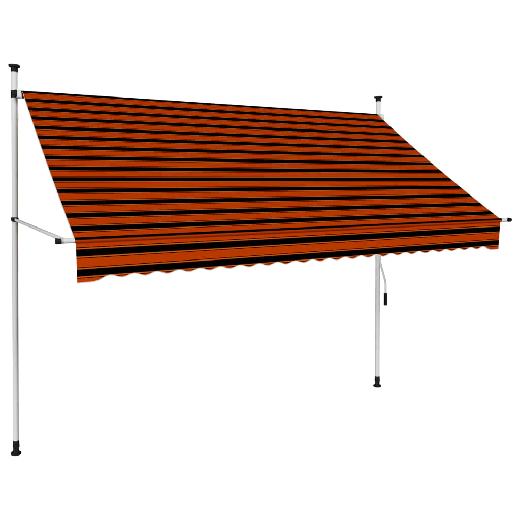 Vidaxl Luifel manuellt utdragbar 250 cm orange och brun