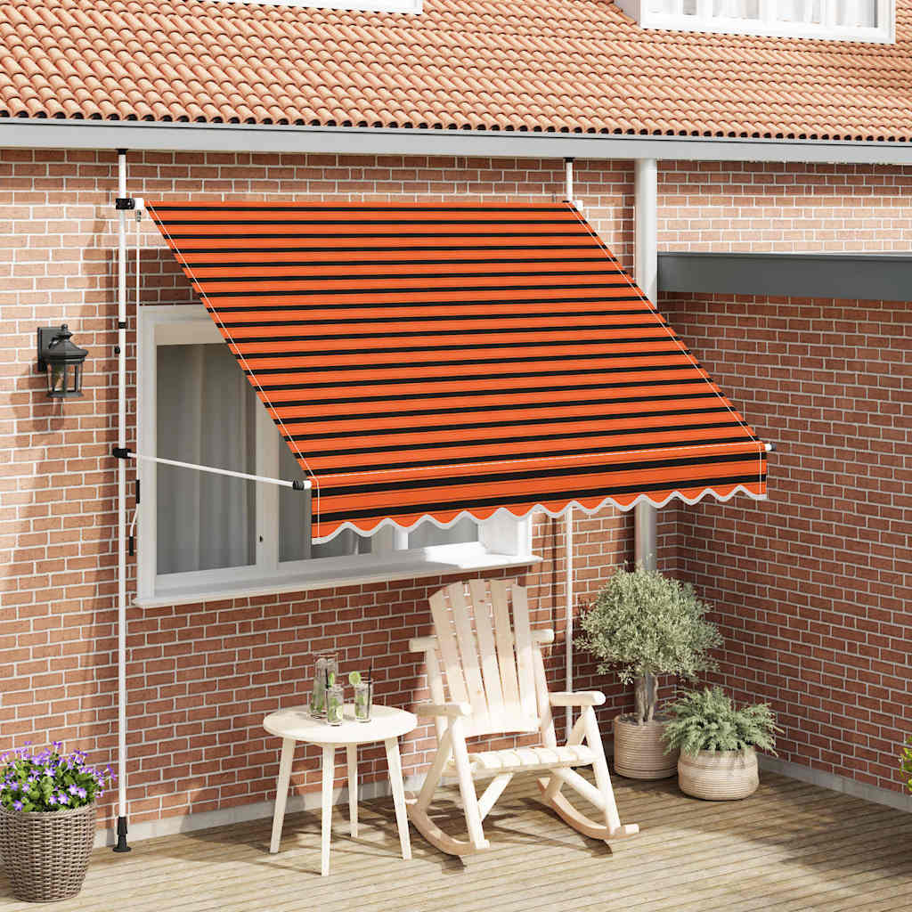 Vidaxl luifel handmatig uittrekbaar 250 cm oranje en bruin