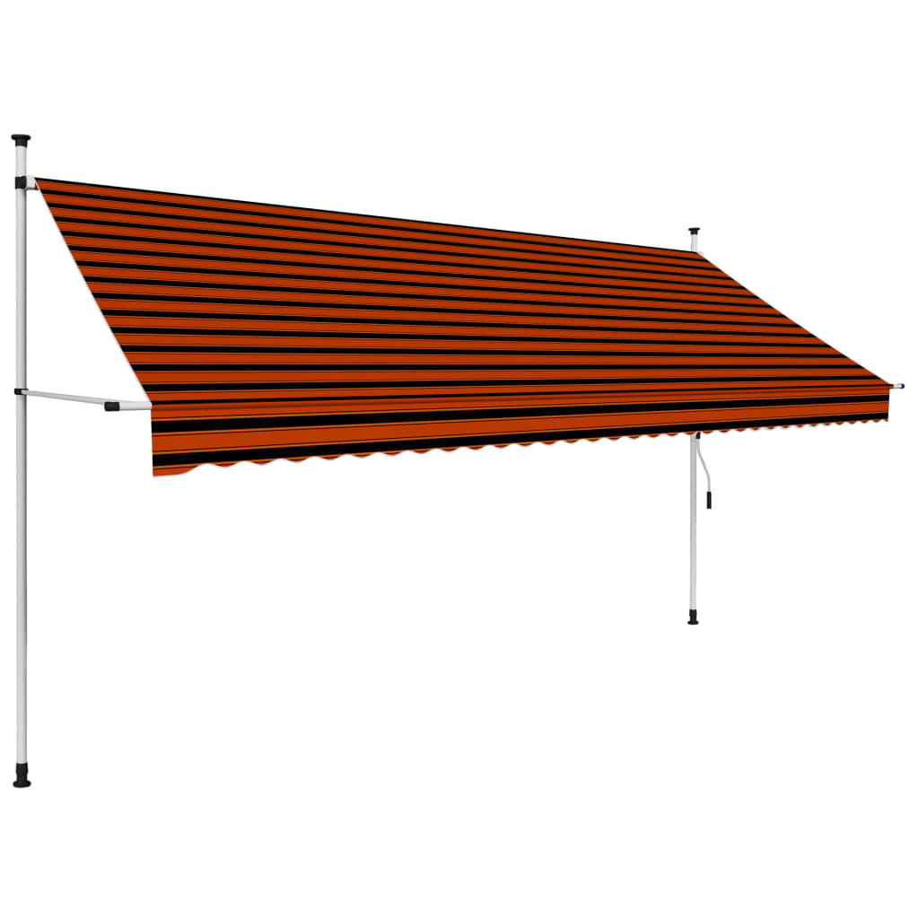 Vidaxl Luifel manuelt utvidbar 350 cm oransje og brun