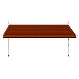 Vidaxl Luifel manually extendable 400 cm orange and brown