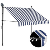 Vidaxl Luifel extensible manuellement avec LED 150 cm bleu et blanc