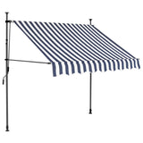 Vidaxl Luifel manually extendable with LED 150 cm blue and white