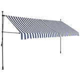 Vidaxl Luifel manually extendable with LED 350 cm blue and white