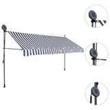 Vidaxl Luifel manually extendable with LED 350 cm blue and white