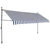 Vidaxl Luifel manually extendable with LED 400 cm blue and white