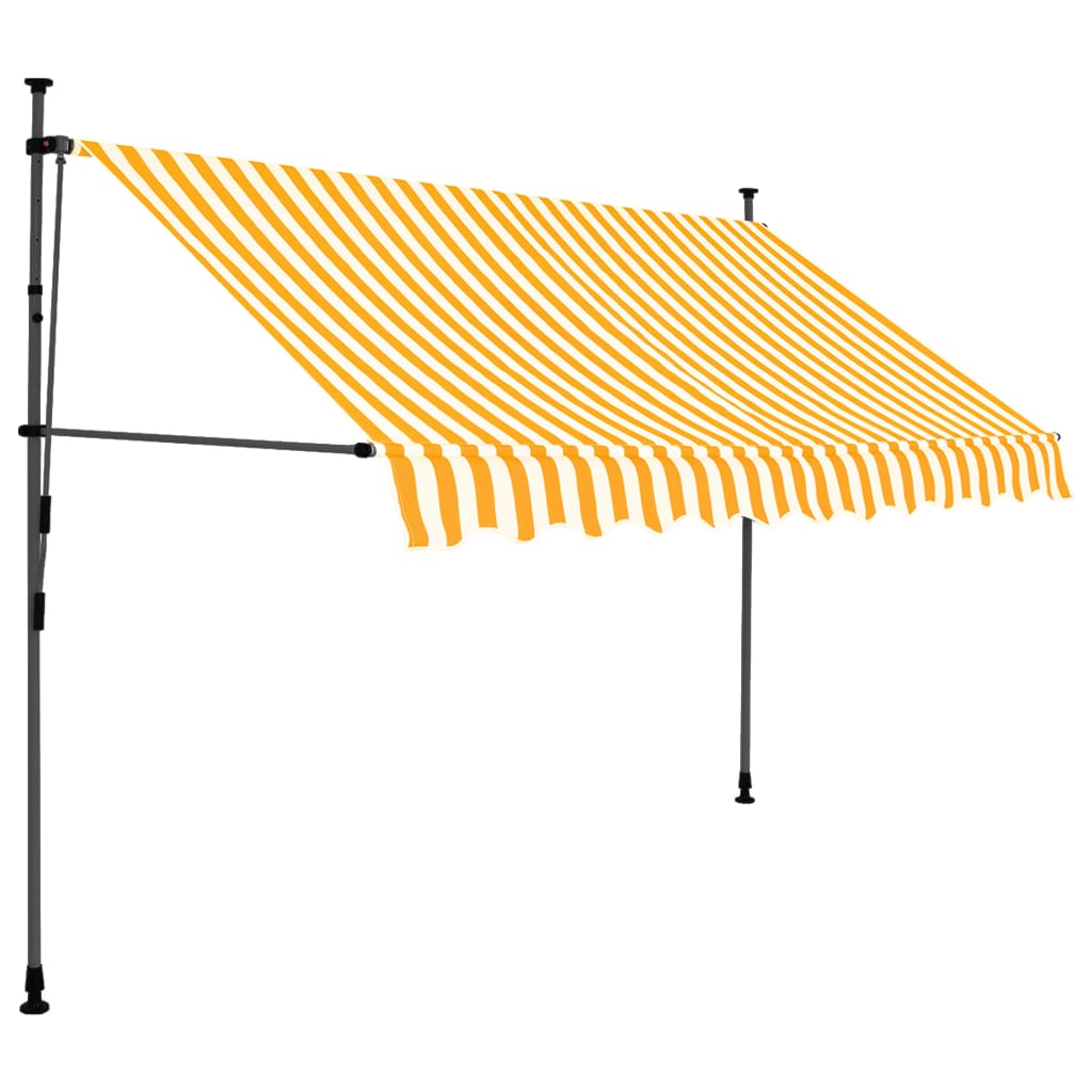 Vidaxl Luifel manually extendable with LED 250 cm white and orange