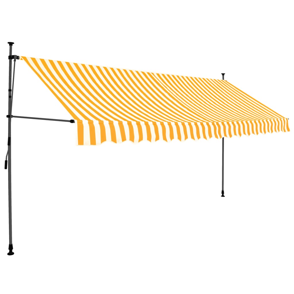 Vidaxl Luifel extensible manuellement avec LED 350 cm blanc et orange