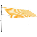 Vidaxl Luifel manually extendable with LED 350 cm white and orange